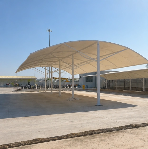 Minda Car Parking tensile structure, Ekra Decor &mdash; photograph 4